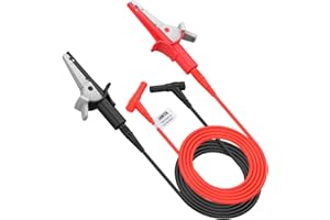 BINTA 2PCS Heavy Duty Alligator Clips Test Leads, Multimeter Alligator Clips Leads With Angle 4mm Banana Plug for Home DIY Automotive Industrial Electrical Testing, 3.3 Feet