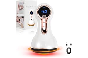 Shiptree Vibrastone Neuropathy, 5.0 Upgraded Gua Shockwave Device, Mini Massager with 30 Vibration Heating Function Combination, Pain Relief and Relaxation for Hands, Back, Feet, White