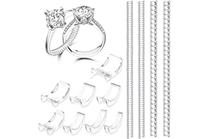 KSJEHW 12 sztuk niewidzialny regulator rozmiaru pierścionka 12 rozmiarów dla każdego pierścienia, reduktor rozmiaru pierścienia ochronnego, aby pierścienie były mniejsze