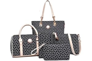 KEEPOP Ensemble de 6 sacs à main en cuir synthétique pour femme - Sac à main multifonction classique