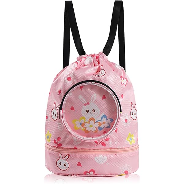 Sac De Natation Enfant - Sac à Dos Imperméable Avec Compartiment Vêtements Mouillés (Dinosaure Bleu) - 13
