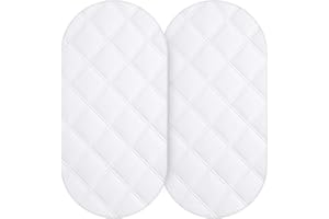 SNUGGLEA 2x 100% Waterproof Moses Basket Mattress Protector – Pack of 2 (35 x 75cm) – Ultra-Soft, Absorbent & Breathable – Fitted Skirt – Leakproof TPU Layer – Machine Washable Baby Mattress Cover