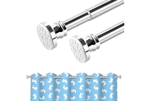 BreeRainz Bastone Tenda a Pressione da 110 a 290 cm Estensibile Bastoni per Tende Telescopico Asta Tenda a Pressione per Finestra Bagno Armadio Armadio Cucina Balcone Porta, Acciaio Inox