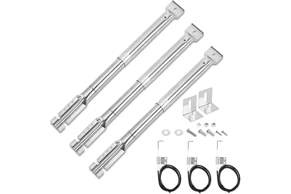 GFTIME Brûleur Tubulaire Universel de Rechange réglable en Acier Inoxydable, Extensible de 31 cm à 42 cm, s'adapte à la Plupart des grilles de Barbecue à gaz 3Pack
