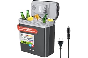 STAKMANN Frigorifero Elettrico Portatile per Auto da 24 Litri, Mini Frigo con Manico Ergonomico, Spina da 230V e 12V, Modalità Freddo e Caldo, Ideale per Camion, Macchina, Barca, Campeggio, Camper