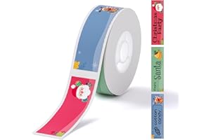 NIIMBOT D110 Christmas Label, Waterproof Label Sticker 0.55" X1.97“ (14 X 50mm) 130 Labels/Roll, Strong Adhesive Label Maker Tape for D110/D11/H1S
