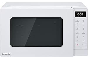 Panasonic NN-GT21QWEPG 20L Grill-Mikrowelle mit Drehteller und Gitterrost, 800 W, 1000 W Grill, LED-Display, automatisches Auftauen, insgesamt 12 Automatikprogramme, Timer, weiß