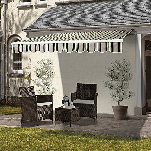 Buy Waltons 4 x 3m DIY Manual Patio Awning, Retractable Gazebo Outdoor