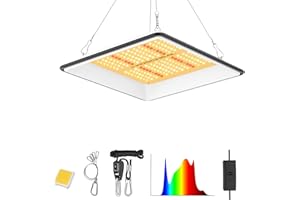 KOSCHEAL KT600 LED Grow Light Use with LM301B LEDs Sunlike Full Spectrum Grow Lights for Seedlings Indoor Plants Veg and Bloom Growing Lamps for 2x2ft Coverage Output 65W±5%