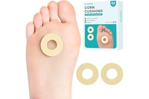 PROMIFUN Hornhautkissen für Fußsohlen – runde Schaumstoffpolsterung mit wasserabweisendem selbstklebendem Klebstoff – Maiskissen für Zehen und Füße, reduzieren Schmerzen, Druck und Reibung von Schuhen(Beige)