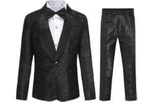 Sliktaa Costumes 2 pièces Classiques Slim Fit Kids Pantalons Longs pour Mariage fête et Bal de Fin d'année pour garçons