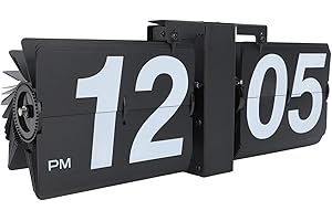 GREENSEN Orologio a Fogli Mobili Orologio da Tavolo Minimalista retrò Orologio Pieghevole a Batteria Grandi Numeri Orologio a Fogli Mobili Creativo 12H Piccolo Orologio da Scrivania per