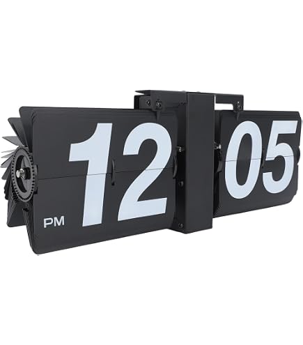 Horloge Flip Rétro à Piles – Affichage Numérique à Cartes Bascule, Design Minimaliste Pour Bureau Ou Salon