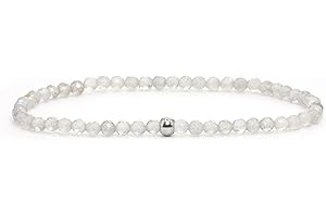 Echtes Labradorit Edelstein Armband mit facettierten 3mm Perlen - verschiedene Längen - Heilstein Schutzstein Edelsteinarmband Glücksbringer Talisman Geschenk (Labradorit, 16CM)