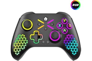 Gamrombo RGB Wireless Controller for Xbox Series X|S, Xbox One, Windows PC, iOS & Android, Bluetooth Gamepad with 1000mAh Battery, Dual Vibration, TURBO, Macro, 3.5mm Audio Jack