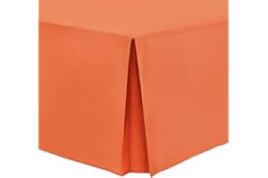 NIMSAY HOME Easy Care Plain Dyed Polycotton Box Pleated Base Platform Valance Bed Sheet with 40cm (16 inch) Skirt - King - Sun Orange