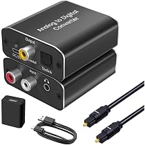 PremiumCord Audio-Konverter – Digital Zu Analog & Analog Zu Digital Mit Toslink/SPDIF, Cinch & 3,5mm, Inkl. Netzteil