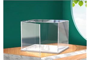 CEET Étui de protection en acrylique transparent facile à ouvrir avec base blanche, protection contre la poussière (35 x 20 x 20 cm/14 x 8 pouces)