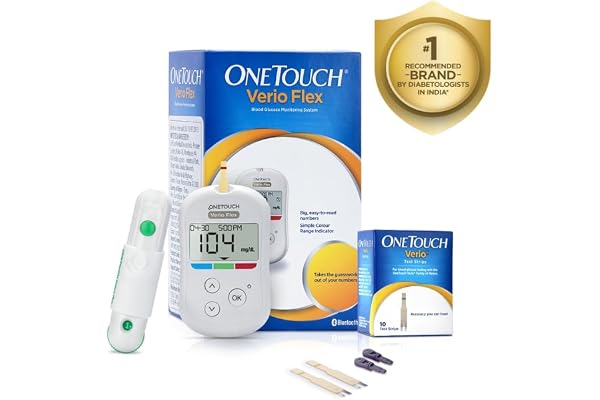 OneTouch Verio Flex Meter Blood Glucose Monitoring System | Smart Connected Blood Sugar Monitoring Device with Mobile App Syn