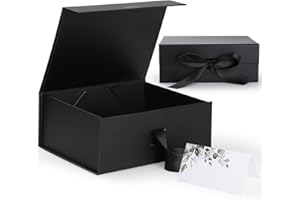 Geschenkbox,GeeRic Verpackungswelt Geschenk-Box mit Deckel 22 * 16 * 8.8cm Premium Geschenkbox mit Magnetverschluss und Geschenkband für Feiertage Hochzeit