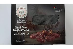 Daktyle Medjool z Palestyny | 1 kg daktyli 100% naturalnego pochodzenia | Suszone | Bez siarki i cukru | Surowe suszone owoce | Wegetarianie i weganie | Daktyle Medjool z Palestyny | Dorimed