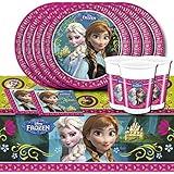 	Disney Frozen Frozen de fiesta de 52 piezas Vajilla Fiesta de cumpleaños infantil	
