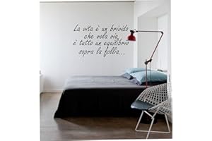 Adesivo4You® wall stickers Adesivo murale frase"La vita è un brivido che vola via" -decorazione interni (MEDIUM 100 CM. X 40 CM.)