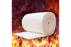 Kaxenig Keramikfasermatte Keramische Hochtemperatur Isolierung Feuerfestes Hochtemperatur-Kesselisolierung Baumwolldecke Isolationsbaumwolle Für Öfen, Schmieden, Brennöfen, Herde