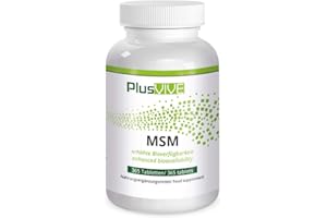 Plusvive - 365 gélules de MSM avec matrice de biodisponibilité, (1 000 mg)