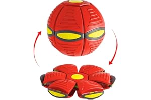 LAXIER Haustierspielzeug Flying Saucer Ball für Hunde, Hundeballspielzeug, tragbares Flying Saucer Spielzeug Stomp Magic Ball Kinderspielzeug, Magic UFO Ball (RD-1)