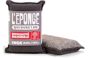 INGA - 2 X Eponges Réutilisables Lavables - Très Efficaces, Ne Rayent Pas - Fabriqué en Europe - Éponge Lavable Qui Dure 1 an