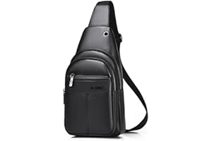 A-QMZL Borsello Uomo Tracolla Zaino Monospalla Uomo Pelle Borsa a Tracolla Uomo Piccolo Impermeabile Spalla Sling Bag Piccolo Crossbody Bag (nero 1)