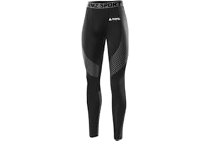 AMZSPORT Herren Kompressionshose Schnelltrocknende Laufhose Sporthose Atmungsaktive Trainingshose