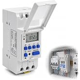 Digital Timer 220V 30A DIN Rail LCD Weekly Programmer | Programmable Timer Switch for Electric Panel, Lighting Control, LCD D