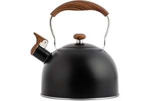 HUDHOWKS Bollitore Con Fischietto, 2,5 L Bollitore Da Tè In Acciaio Inossidabile Per Uso Alimentare, Teiera Con Manico Anti-Caldo, Bollitore Per L'acqua Con Fischietto, Bollitore Per Tè E Caffè Per Fornello A