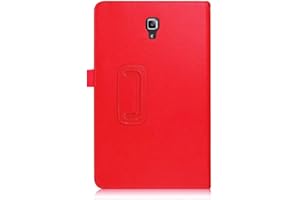 Visibee - Leather Smart Stand Flip Tablet Case Cover For Samsung Galaxy Tab A 10.5” T590/T595 (2018) With Screen Protector and Stylus pen (Red)