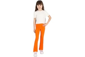 Leggings Empire Pantaloni a Zampa Bambina Bootcut I Pantaloni da Ragazza in Cotone Elastici Flare Leggings Zampa Elasticizzati Svasati in Tessuto Pantaloni da Ballo | Gamba Lunga Taglie 6-13 Anni