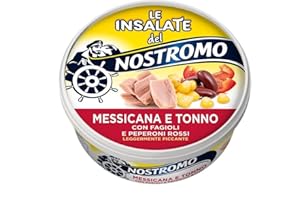 NOSTROMO IT DF DONAZIONE A BANCO ALIMENTARE - Nostromo - Insalata messicana e tonno con fagioli rossi e peperoni rossi, leggermente piccante, pronta da gustare, 1 lattina da 220 gr.