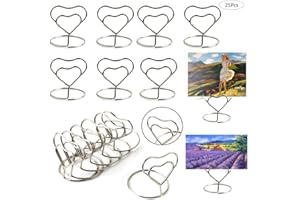 CYQACLSF 25 Pièces Porte Mémo Coeur Coeur, Supports Numéros De Table, Métal Mémo Note Clip, Porte Numéros De Table, Photo Mémo Clip, Pour Les Mariages Les Bureaux Les Notes Les Photos