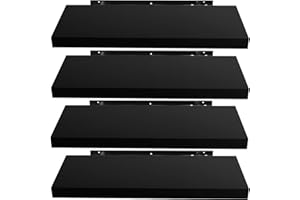 EUGAD Set di 4 Mensole da Muro, Nero, 40cm, in Legno MDF, Librerie Scaffale da Parete Portaoggetti, Stile rétro, Mensole Sospese Decorative per Salotto Cucina Corridoio