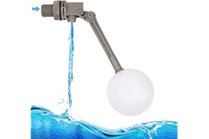 Válvula de bola de flotador PROBEEALLYU Válvula de tanque de agua de llenado automático de 3/4 de pulgada, válvula de bola de agua, válvula de reemplazo de flotador de estanque (gris)