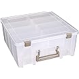 ArtBin Super Satchel Double Deep with Removable Dividers, Clear Art and Craft Storage Container Box, 6990AB
