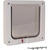 M&uuml;kemmel Pet Kedi Flap Kapı, 4 Yollu Kilitli Pet Kapı, 6 1/4 x 6 1/4 "Kapak Boyutu