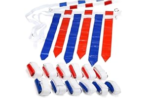 Rouufgeg 12 Player Adjustable Sliding Flag Football Set, 3 Flags Per Belt, 36 Flags Total for For Kids Adults Players
