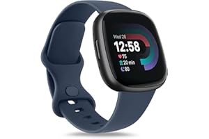 Mugust Cinturino per Fitbit Versa 4/Fitbit Versa 3/Fitbit Sense 2/Fitbit Sense, Cinturino di Sport Ricambio Compatibile per Fitbit Versa 3/Fitbit Versa 4/Fitbit Sense/Fitbit Sense 2(Blu,Small)