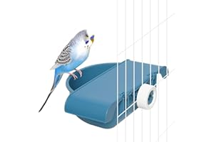 septillar Badehaus für Vogelkäfig, hängende Vogelbadewanne Duschschale für Papageien, Wellensittiche, Sittiche, Nymphensittiche (Blau)