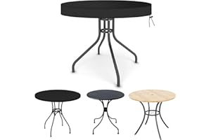 OFFCUP Round Garden Table Top Covers, 420D Waterproof Circular Outdoor Table Cover, Heavy Duty Oxford Fabric Windproof Anti-UV Garden Furniture Covers, Patio Furniture Top Cover (Ø112X10cm)