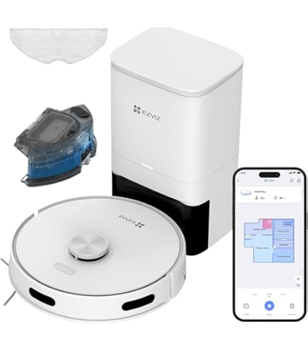 Robot Aspirateur Laveur EZVIZ RE4 Plus - Station Auto-vidage 4L, LiDAR, 4000Pa, Contrôle App/alexa, Pour 300m² - 8