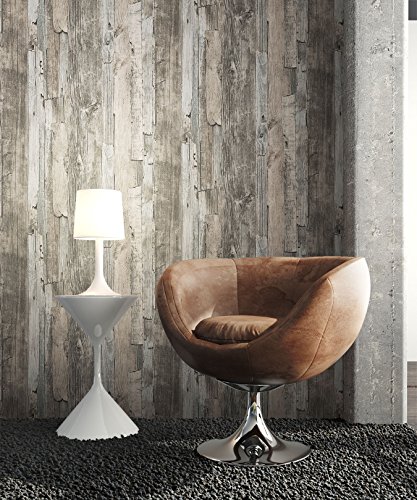 Holz MustertapeteVliestapete Braun Beige Edel , schöne edle Tapete im Holzwand Design , moderne 3D Optik für Wohnzimmer, Schlafzimmer oder Küche inkl. Newroom Tapezier Ratgeber mit super Tipps! - 4