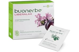 BIOS LINE Buonerbe LiberaLax, Integratore Alimentare per il Intestino Pigro, Ripristina il Fisiologico Transito Intestinale, 10 Bustine x 5g Gusto Agrumi